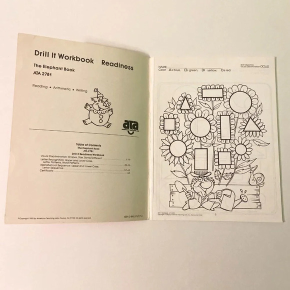 Vintage 1982 American  Teaching Aids Drill It Work Book School Skills Elmer - Picture 6 of 16